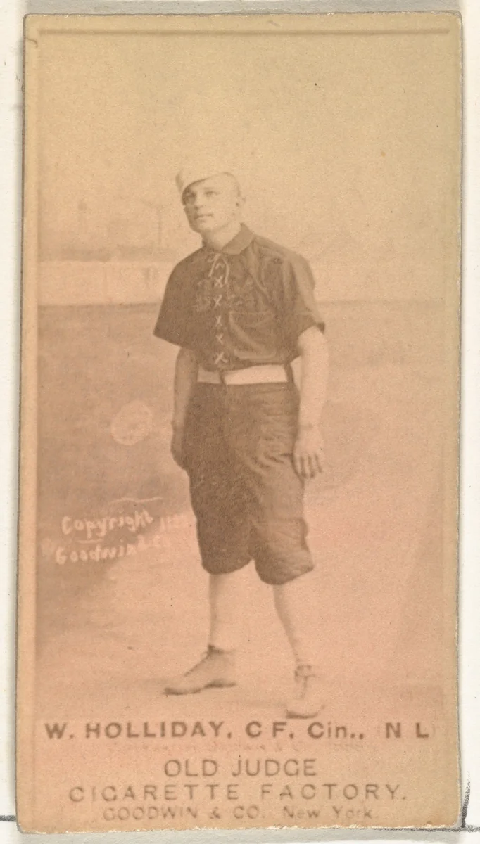 James Wear "Bug" Holliday, Center Field, Cincinnati, from the Old Judge series (N172) for Old Judge Cigarettes by Goodwin & Company, photograph, 1888