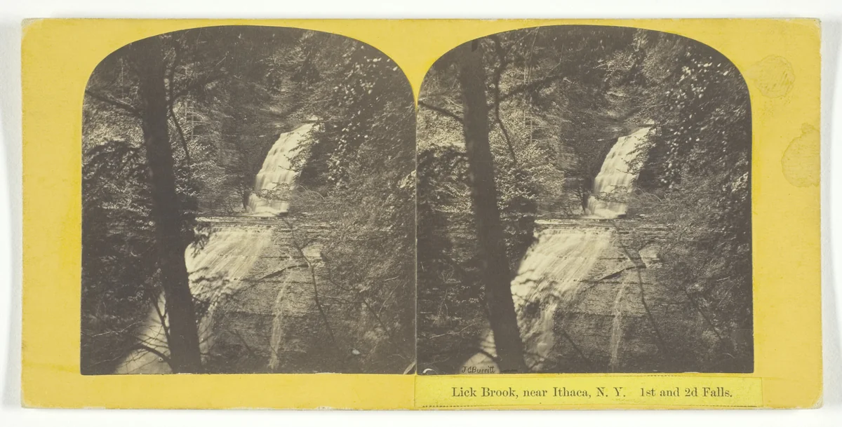Lick Brook, near Ithaca, N.Y. 1st and 2d Falls by J. C. Burritt, photograph, 1860-1865