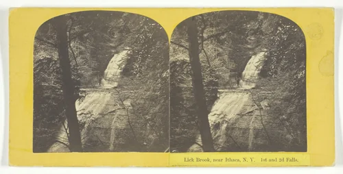 Lick Brook, near Ithaca, N.Y. 1st and 2d Falls by J. C. Burritt, photograph, 1860-1865
