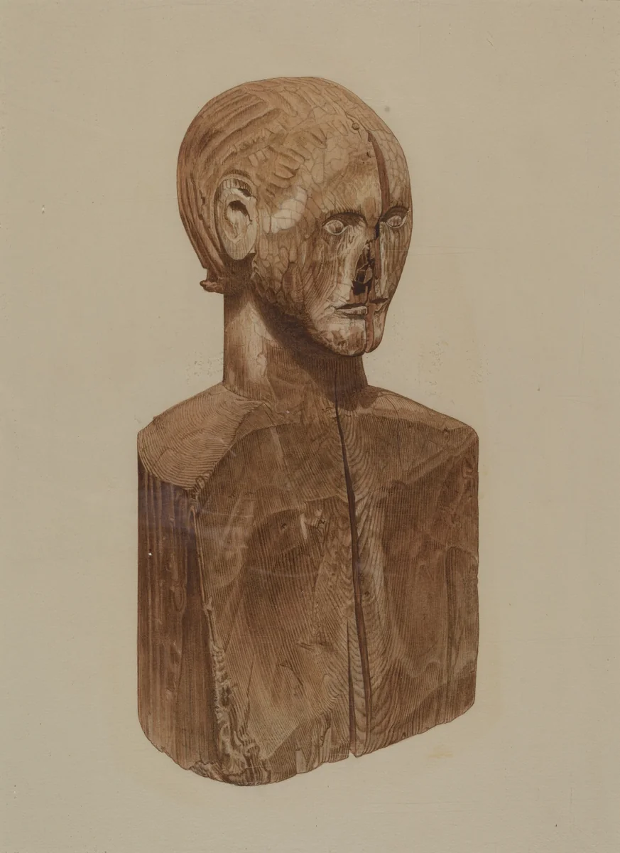 Primitive Bust by John Sullivan, index of american design, 1939