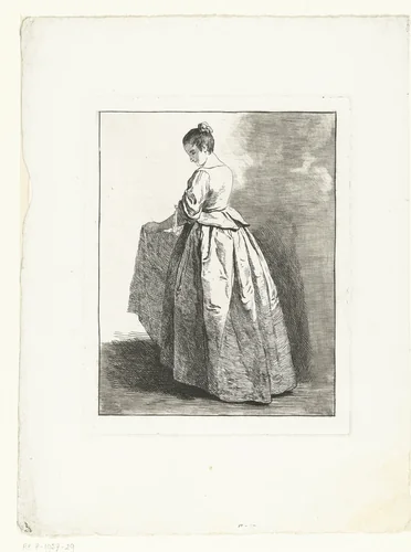 Jong meisje by Michel Barthélémy Ollivier, print, 1722-1784