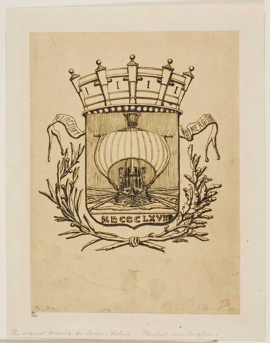 It Rocks but is Not Sunk by Charles Meryon, drawing, 1854