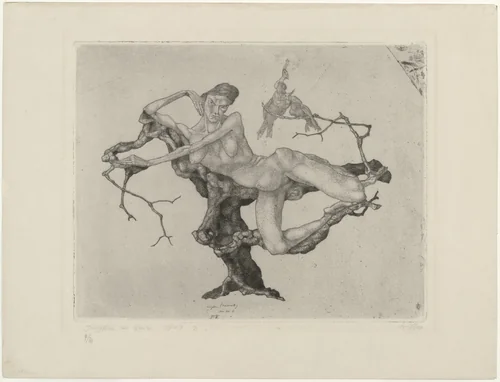 Virgin in the Tree (Jungfrau im Baum) from the series Inventions (Inventionen) by Paul Klee, print, 1903