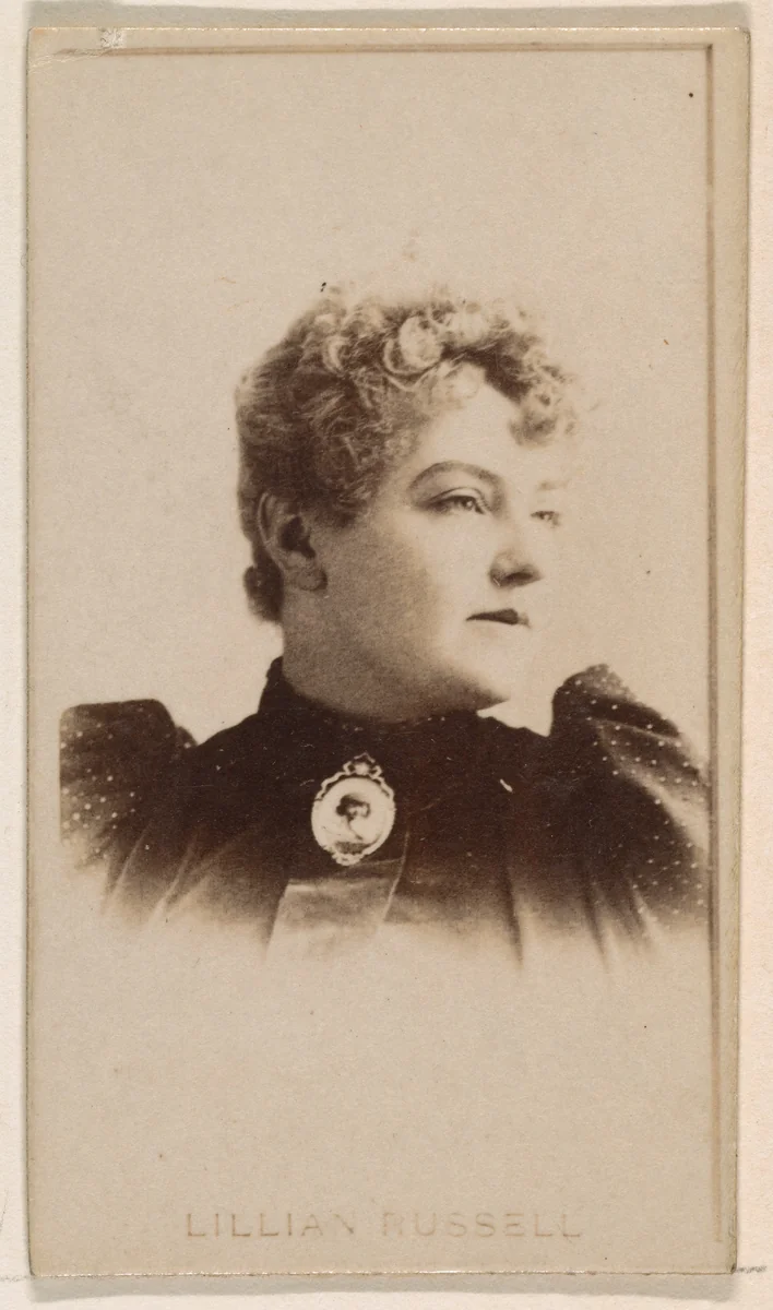 Lillian Russell, from the Actresses series (N245) issued by Kinney Brothers to promote Sweet Caporal Cigarettes by Kinney Brothers Tobacco Company, photograph, 1890