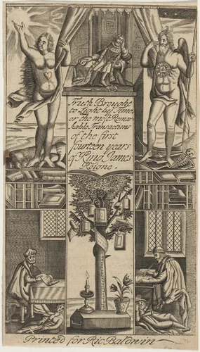 Frontispiece to Truth Brought to Light by Time by John Droeshout, print, 1692