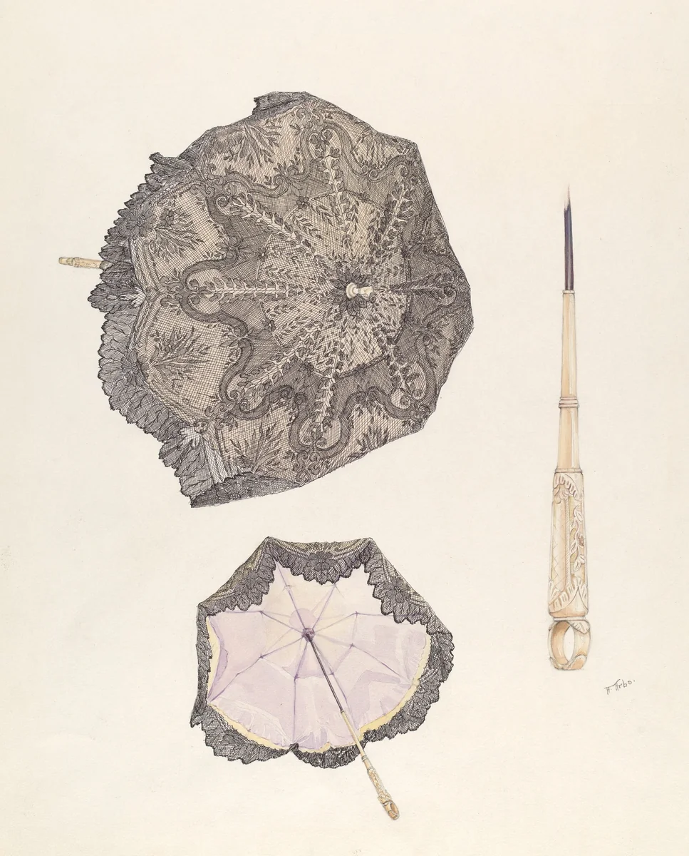 Carriage Sunshade by Aurelia Arbo, index of american design, 1937