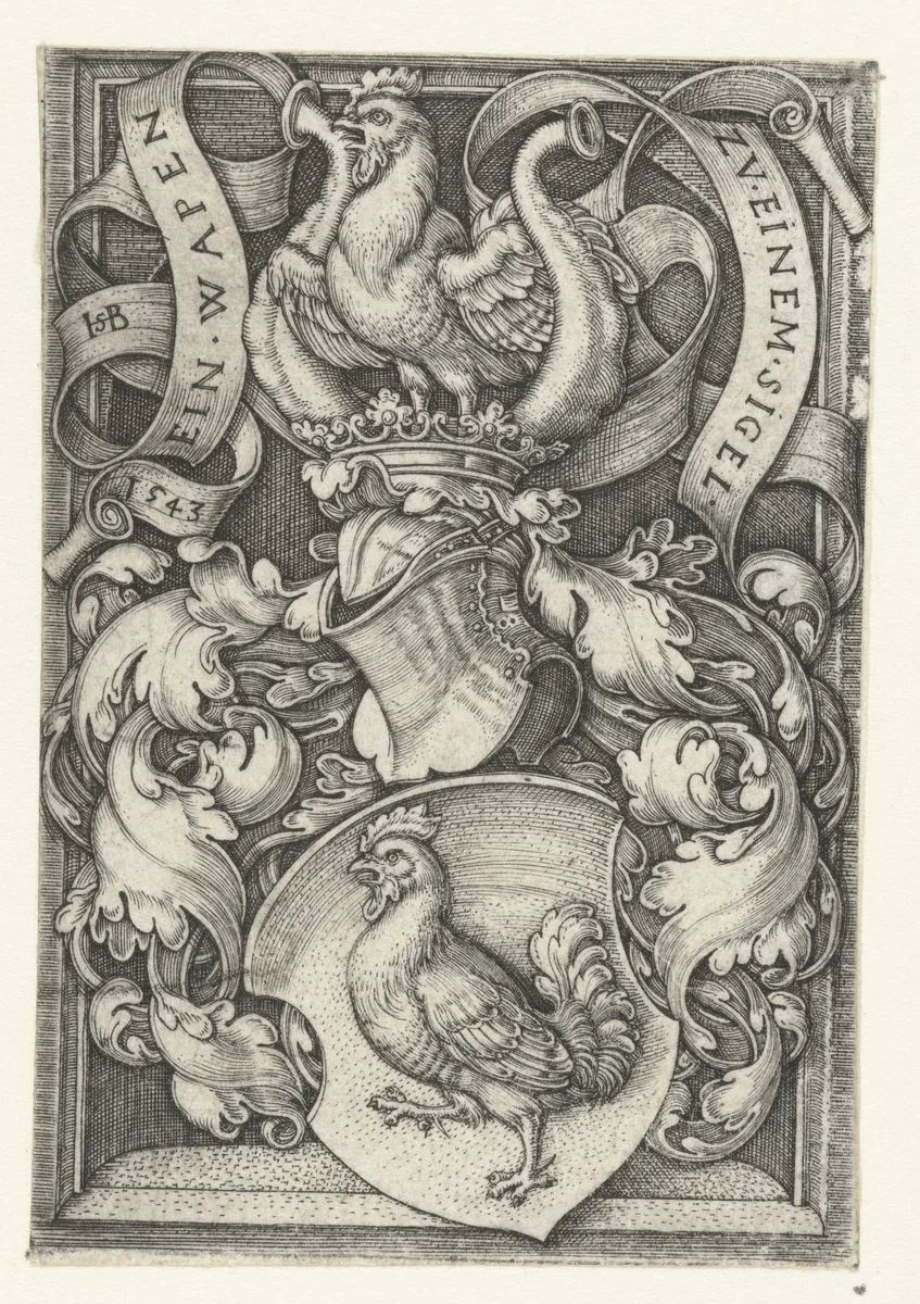Wapen met een adelaar op een schild by Unknown, print, 1543