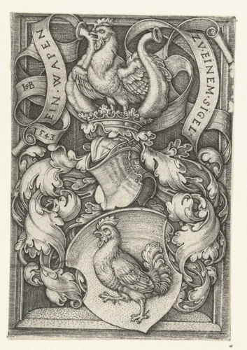 Wapen met een adelaar op een schild by Unknown, print, 1543