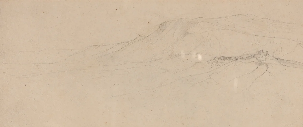 Italian Mountain Landscape by Friedrich Salathé, drawing, 1793-1858