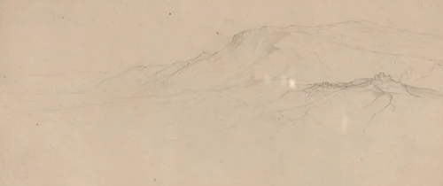 Italian Mountain Landscape by Friedrich Salathé, drawing, 1793-1858