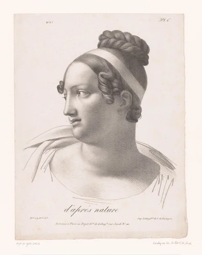 Hoofd van een vrouw by anonymous, print, 1812-1849