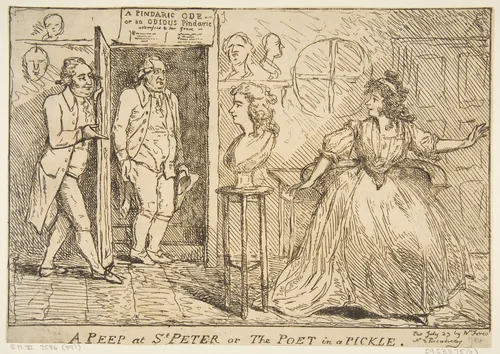 A Peep at St. Peter or The Poet in a Pickle by anonymous, print, 1789