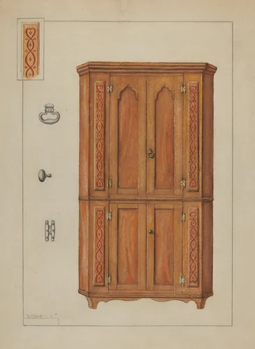 Pa. German Cupboard by Edgar L. Pearce, index of american design, 1936