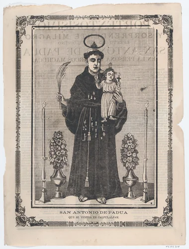 Broadsheet with image of Saint Antony of Padua by José Guadalupe Posada, print, 1895-1905