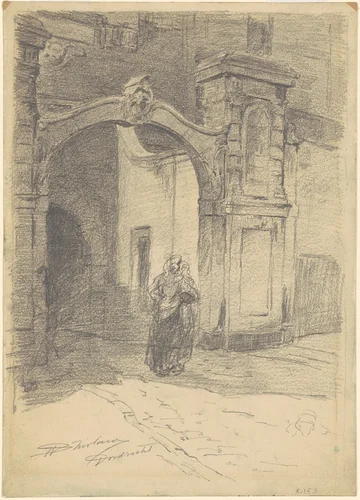 Dordrecht by Walter Shirlaw, drawing, 1870-1877