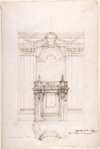 Project for a Chapel in the Church of San Ciriaco, Ancona by Luigi Vanvitelli, drawing, 1700-1773