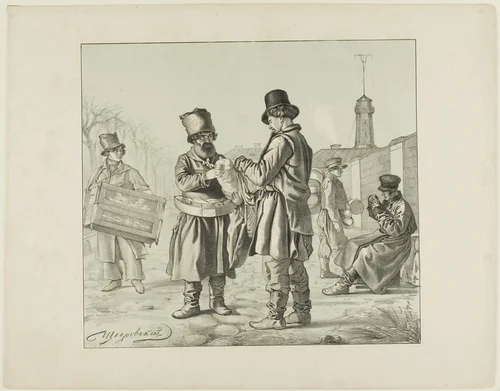 Scenes from Russian Folk Life by Ignatii Shchedrovskii, print, 1835-1870