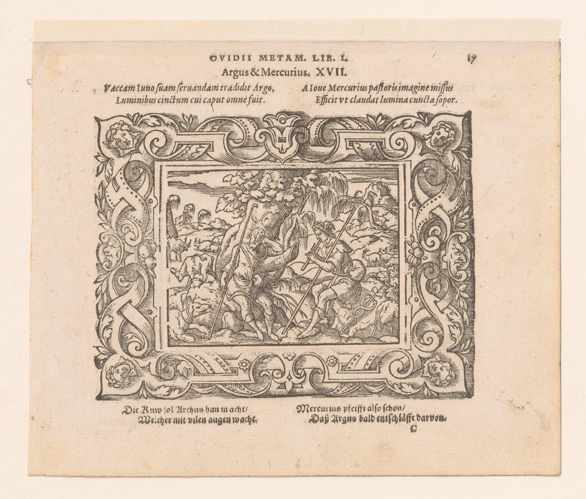 Mercurius en Argus by Virgilius Solis, print, 1569