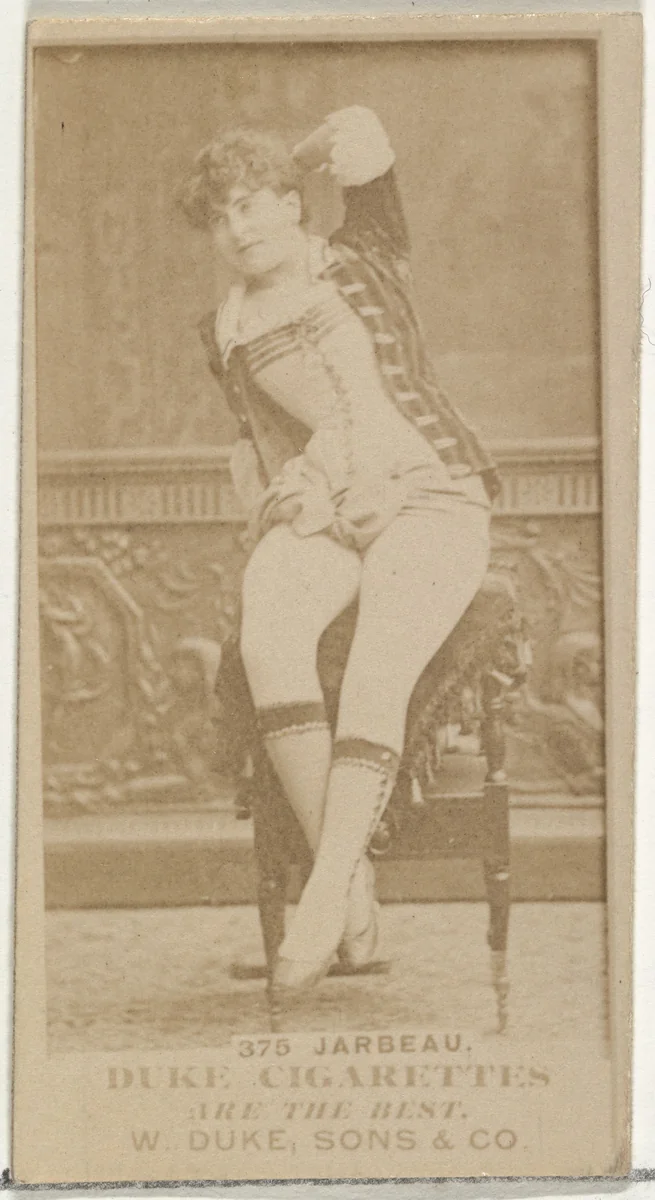 Card Number 375, Miss Jarbeau, from the Actors and Actresses series (N145-7) issued by Duke Sons & Co. to promote Duke Cigarettes by W. Duke, Sons & Co., photograph, 1880-1889