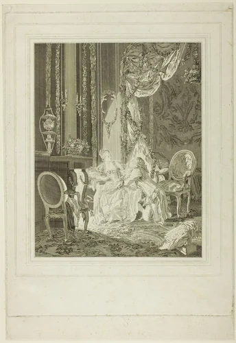 The Danger of the Private Conversation by Jean Baptiste Blaise Simonet, print, 1762-1813