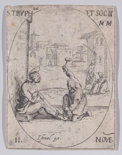 S. Tryphon et Ses Compagnons (St. Tryphon and His Companions), November 11th, from "Les Images De Tous Les Saincts et Saintes de L'Année" (Images of All of the Saints and Religious Events of the Year) by Jacques Callot, print, 1636