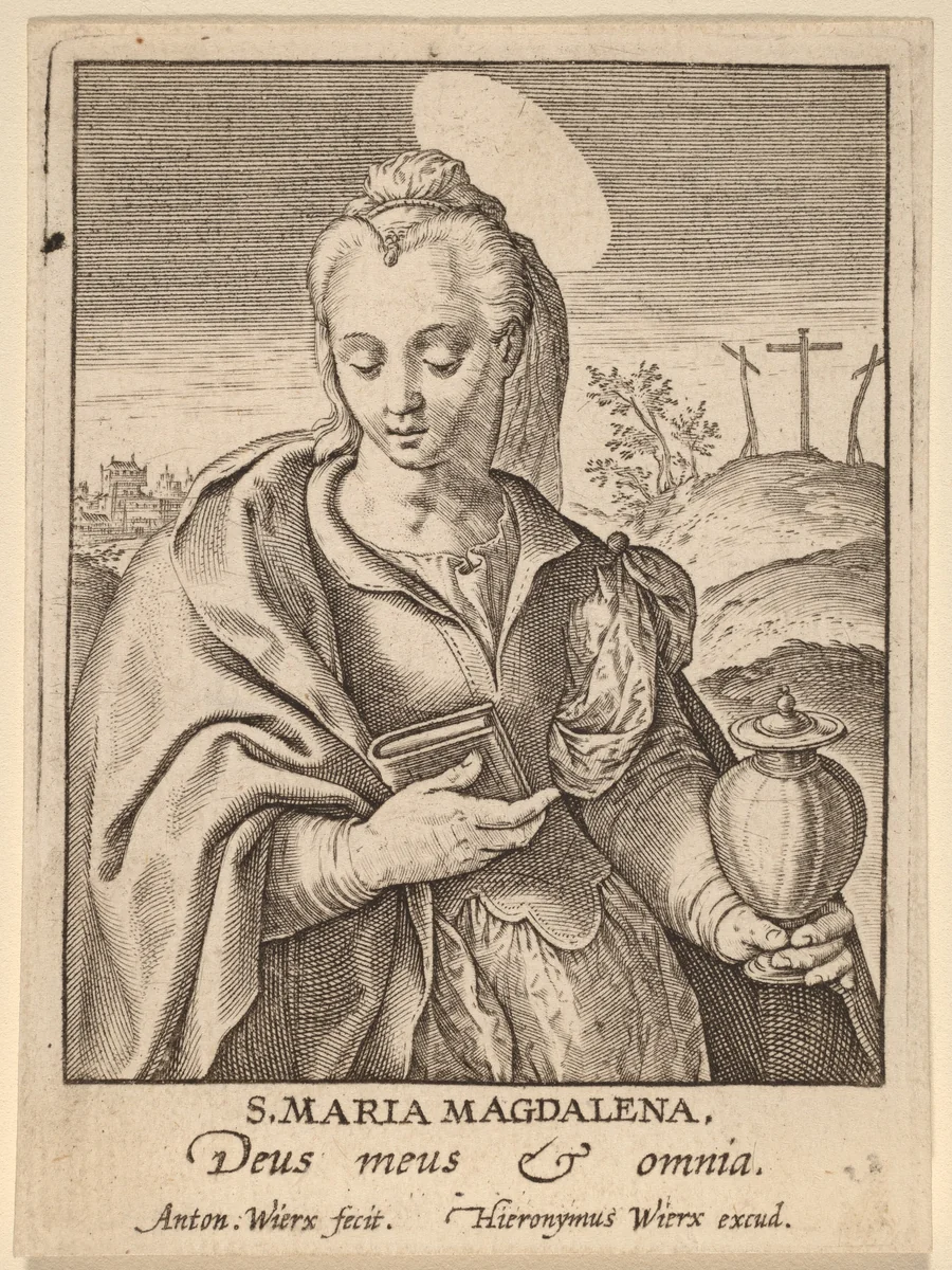 S. Maria Magdalena by Anton Wierix II, print, 1552-1624