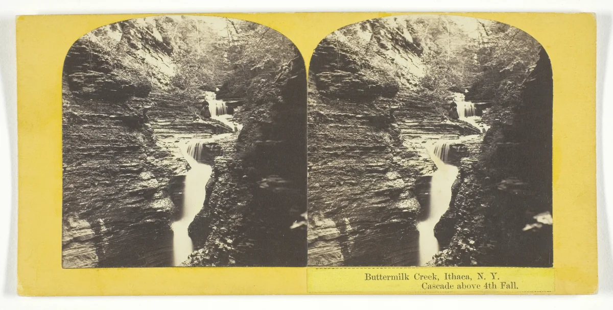 Buttermilk Creek, Ithaca, N.Y. Cascade above 4th Fall by J. C. Burritt, photograph, 1860-1865