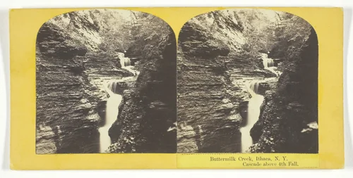 Buttermilk Creek, Ithaca, N.Y. Cascade above 4th Fall by J. C. Burritt, photograph, 1860-1865