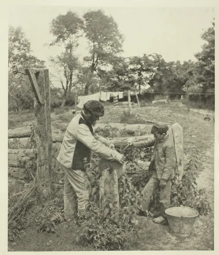 At the Grindstone-A Suffolk Farmyard by Peter Henry Emerson, print, 1883-1887
