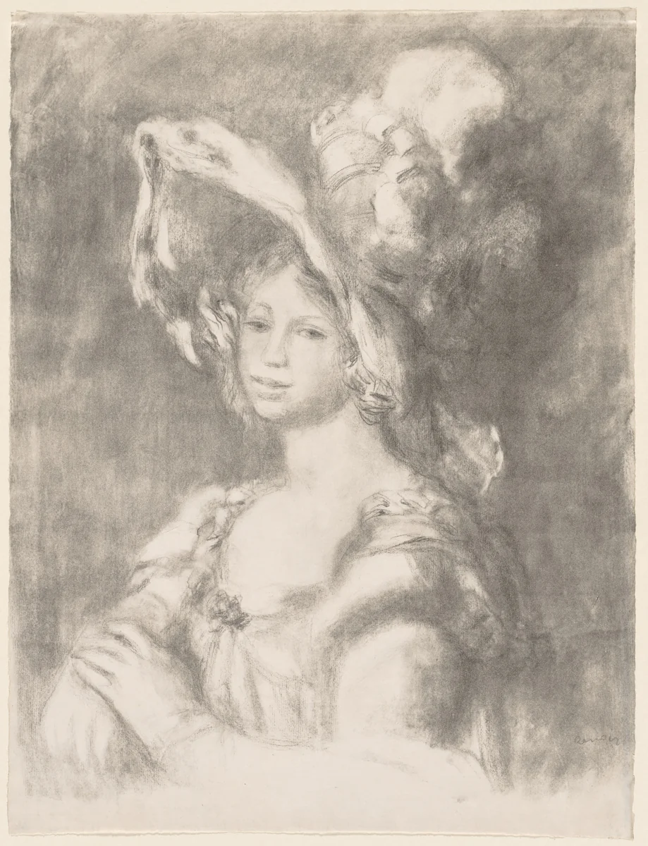 Bust of a Young Girl (Mlle. Dieterle) by Pierre-Auguste Renoir, print, 1899