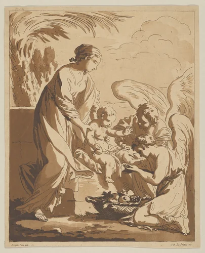 Adoration of the Angels (L’Adoration des anges) by Jean Baptiste Le Prince, print, 1765-1775
