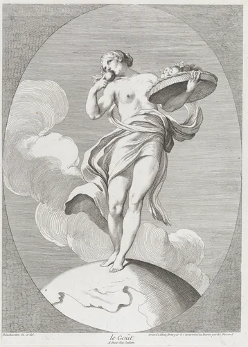 Taste, from "The Five Senses" by Anne Claude Philippe de Tubières, print, 1730-1765