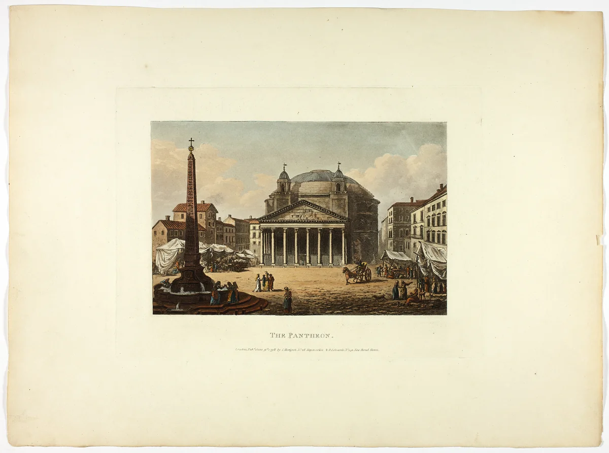 The Pantheon, plate twenty-six from the Ruins of Rome by M. Dubourg, print, 1798