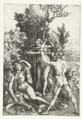 Hercules op de tweesprong by Unknown, print, 1496-1500