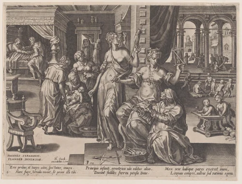 Child Birth, from The Course of Human Life by Pieter Jalhea Furnius, print, 1570
