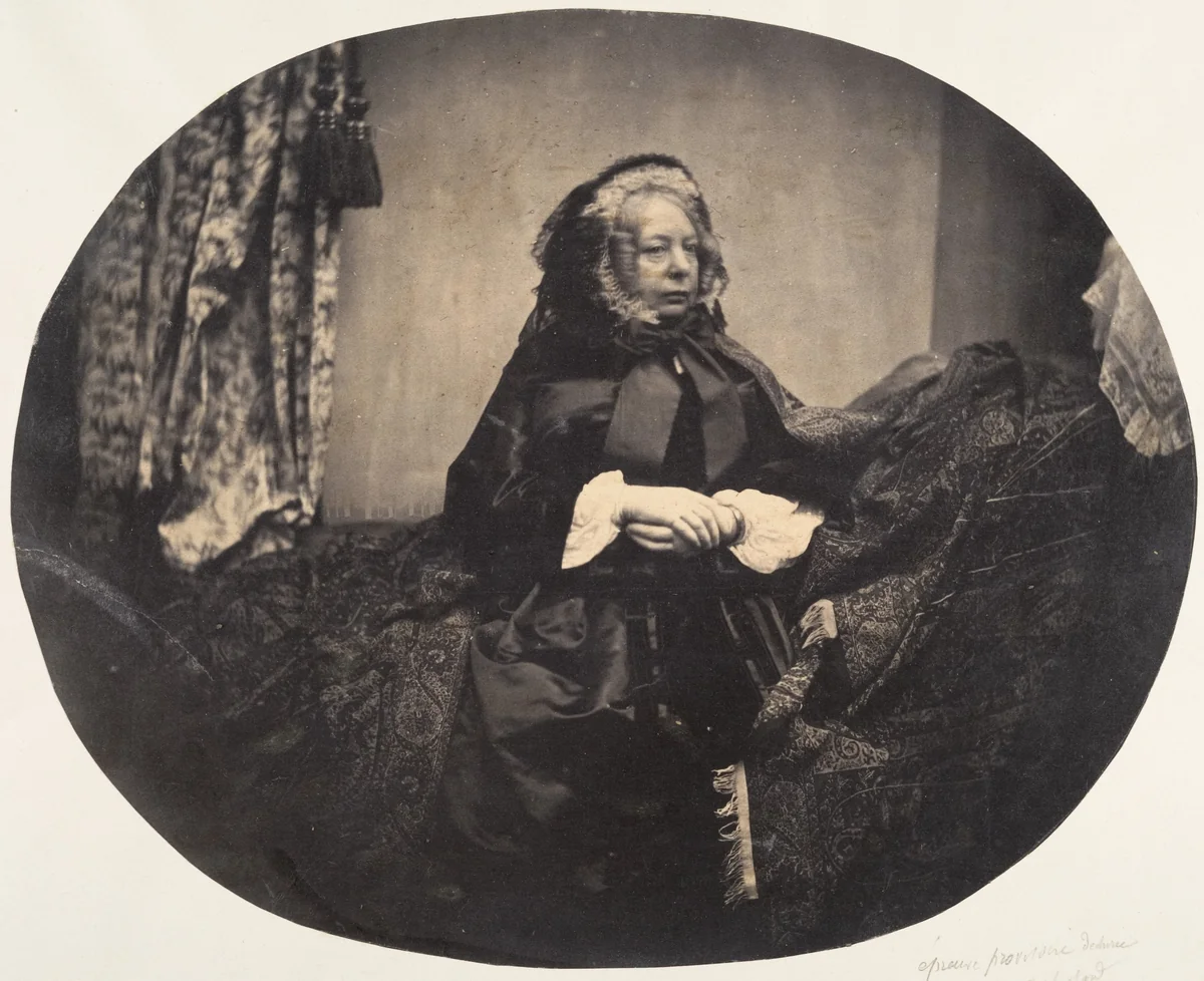 [Elderly Lady Sitting] by Louis Pierre Théophile Dubois de Nehaut, photograph, 1854-1856
