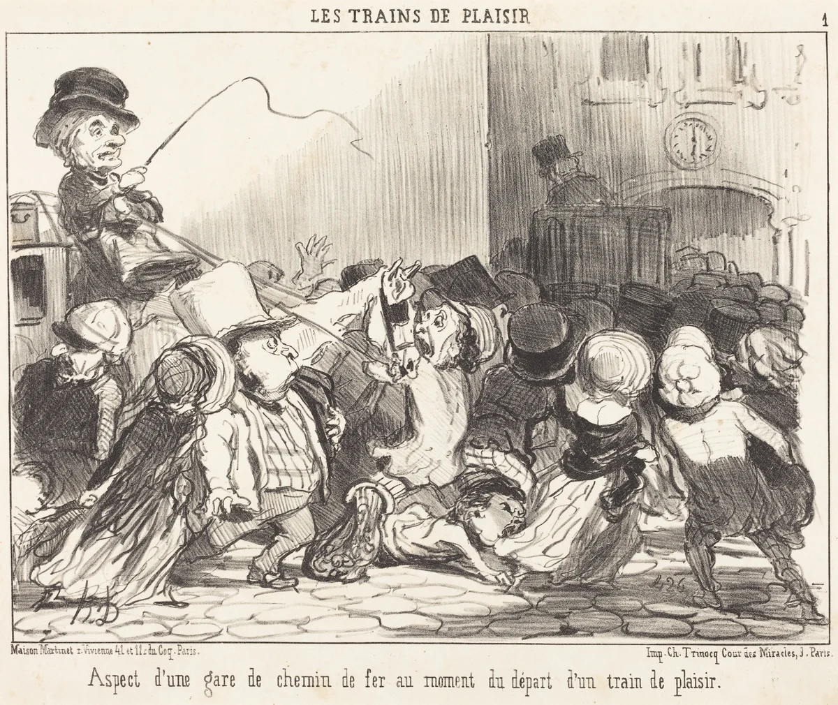 Aspect d'une gare de chemin de fer... by Honoré Daumier, print, 1852
