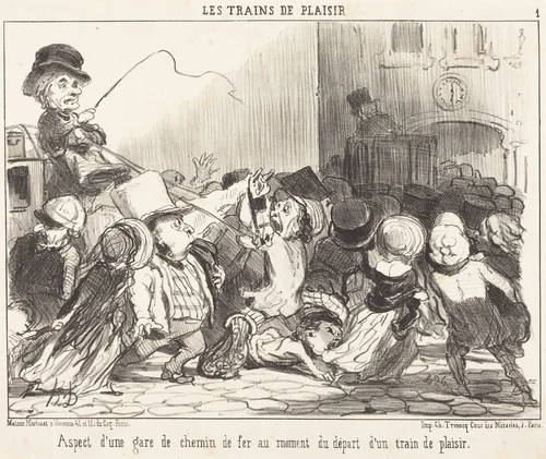 Aspect d'une gare de chemin de fer... by Honoré Daumier, print, 1852