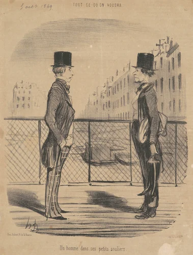 Un homme dans ses petits souliers by Honoré Daumier, print, 1849
