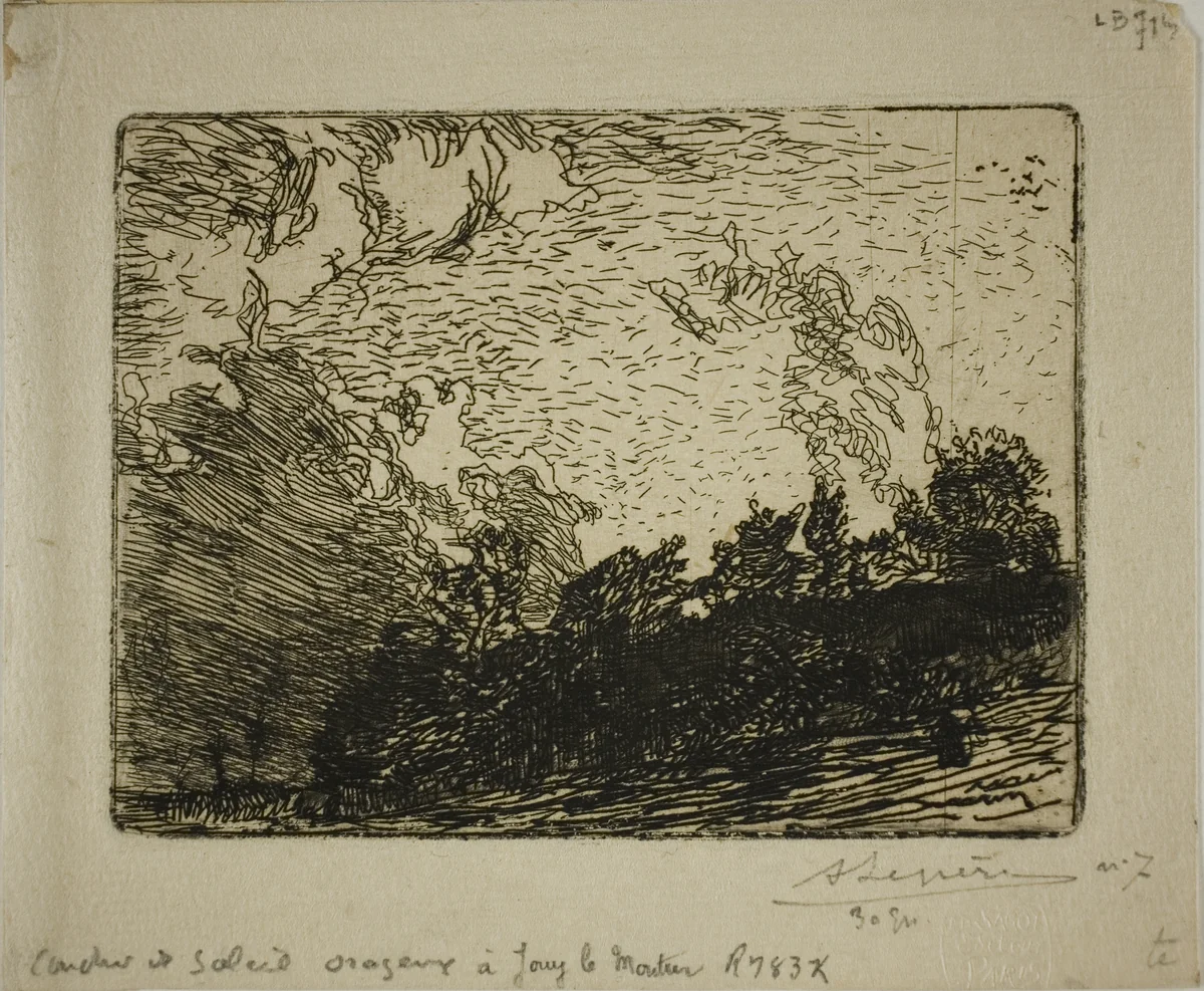 Stormy Sunset, Jouy-le-Moutier by Louis Auguste Lepère, print, 1893