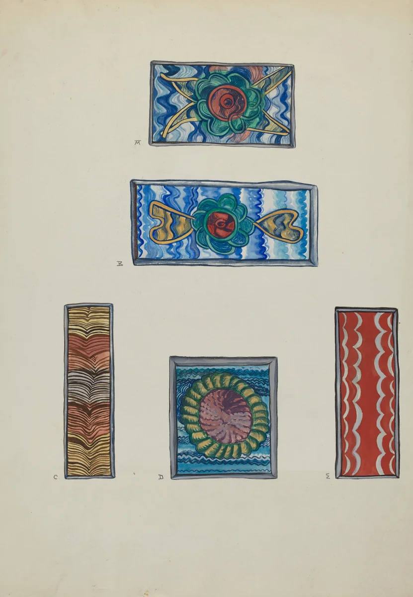 Panels from Tin Frames and Nichos by E. Boyd, index of american design, 1936