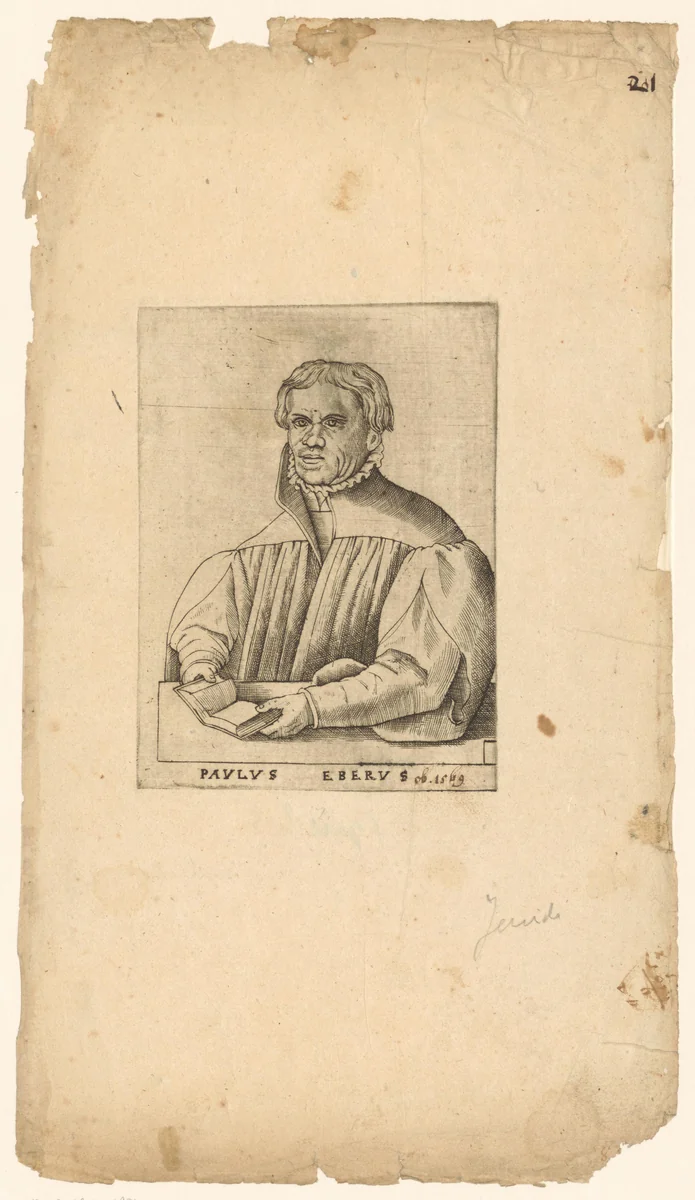 Portret van Paulus Eber by anonymous, print, 1563-1642