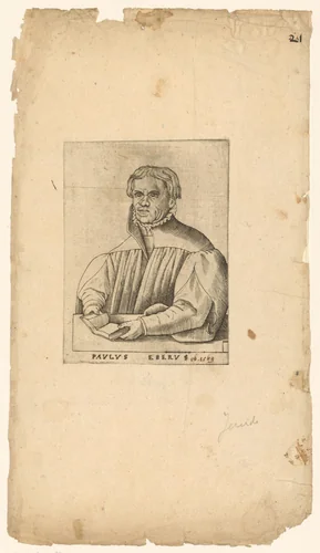 Portret van Paulus Eber by anonymous, print, 1563-1642