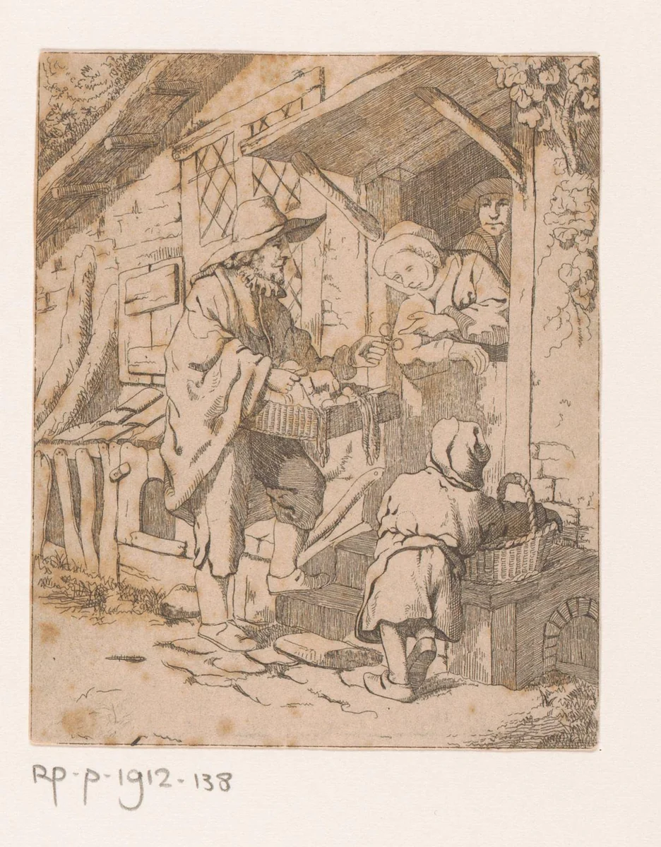 Brillenverkoper by Jean Théodore Joseph Linnig, print, 1840