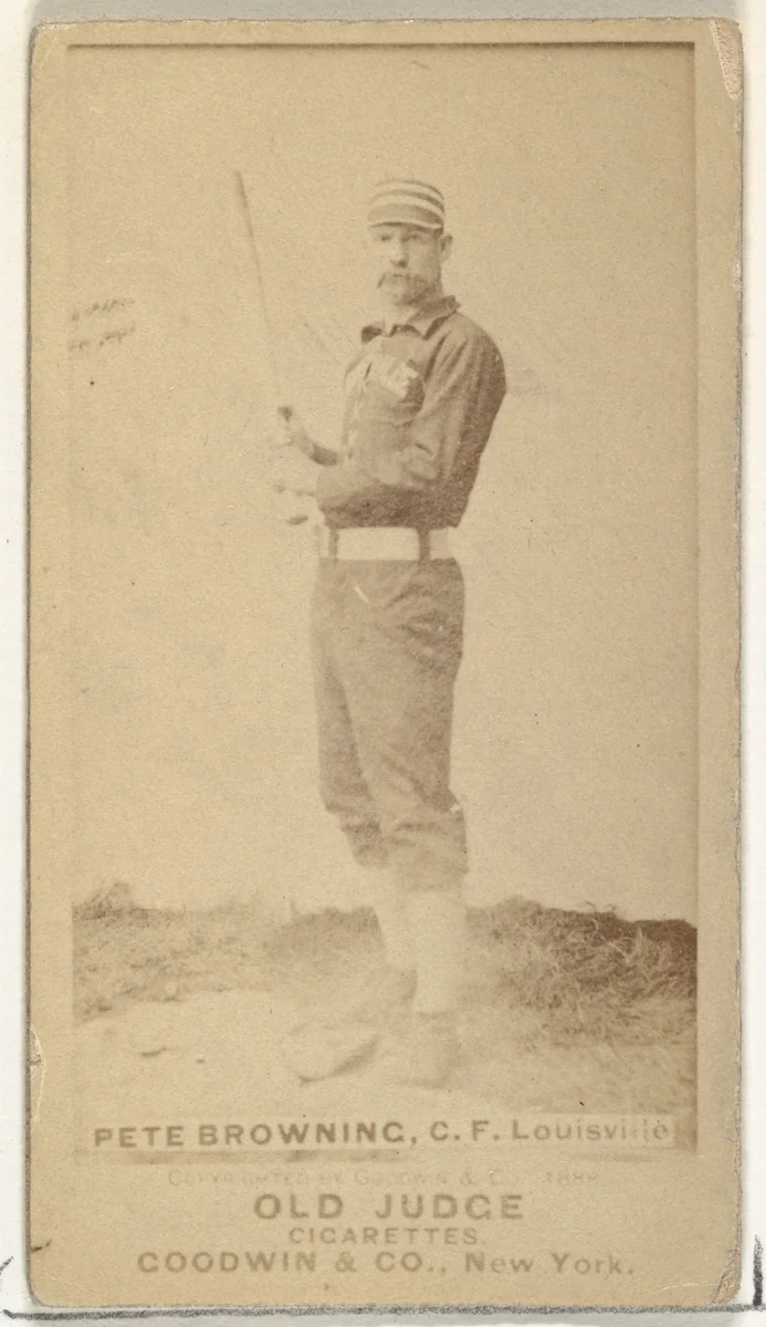 Louis Rogers "Pete" Browning, Center Field, Louisville Colonels, from the Old Judge series (N172) for Old Judge Cigarettes by Goodwin & Company, photograph, 1888