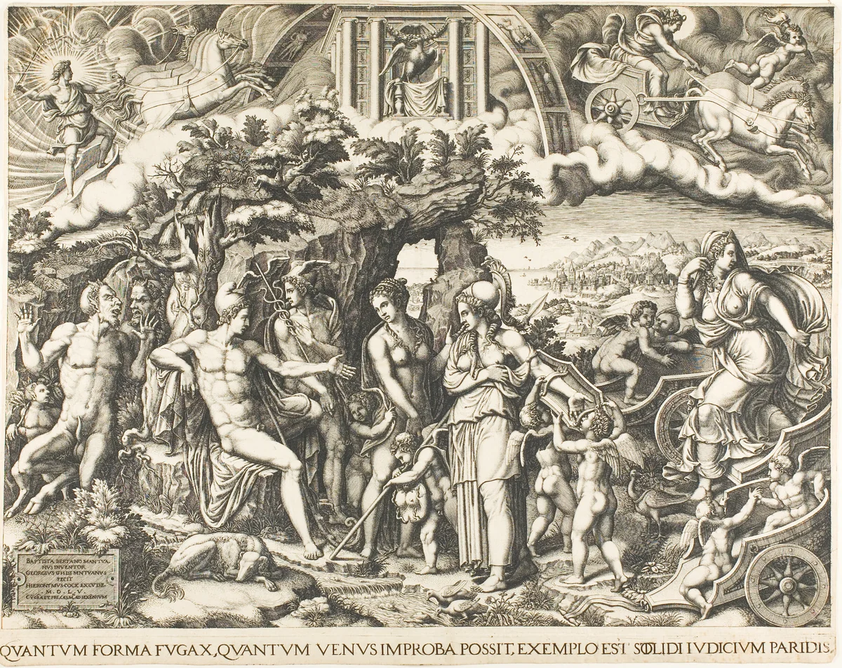 The Judgment of Paris by Giorgio Ghisi, print, 1555