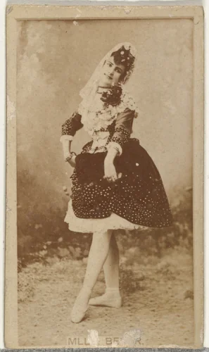 [Dancer holding up hem of skirt], from the Actors and Actresses series (N145-8) issued by Duke Sons & Co. to promote Duke Cigarettes by W. Duke, Sons & Co., photograph, 1890-1895