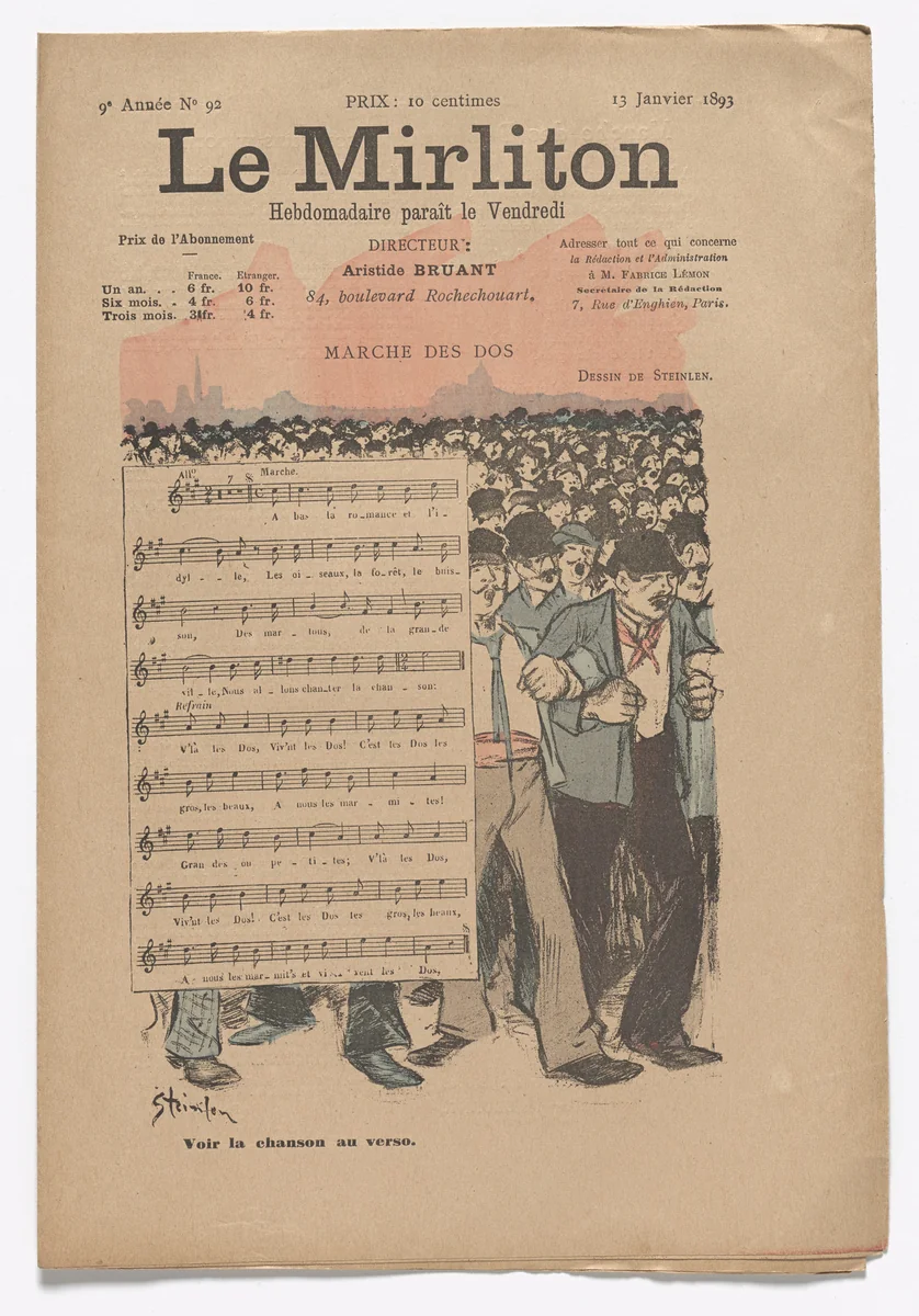 Le Mirliton, no. 92 by Théophile-Alexandre Steinlen, periodical, 1893