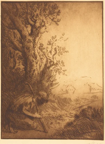 The Prodigal Son, 4th plate (L'enfant prodigue) by Alphonse Legros, print, 1837-1911