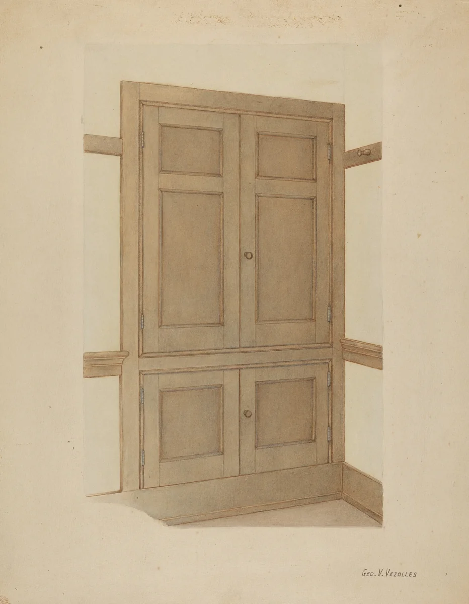 Shaker Room Cupboard by George V Vezolles, index of american design, 1938